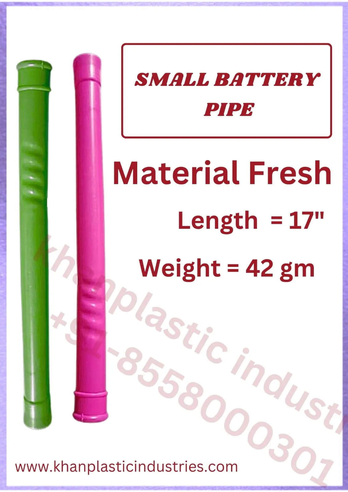 Small Battery broom pipe made in Ludhiana by Khan Plastic Industries