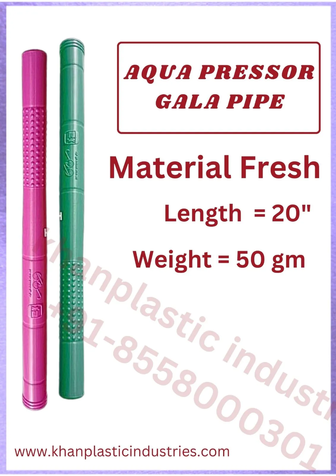 Aqua Pressor Gala broom pipe made in Ludhiana by Khan Plastic Industries